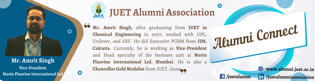 Alumni Connect - Mr. Amrit Singh, Vice President, Navin Fluoring Internation Ltd. Mumbai - A 2007 Chemical Engineering Passout